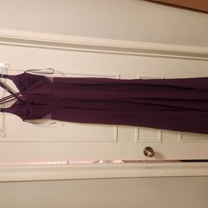 Purple Ruched Halter Maxi Dress for Weddings